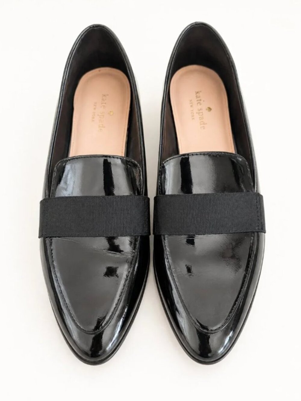 Kate Spade Loafers Size 8 Black Patent Leather Slip On Flats